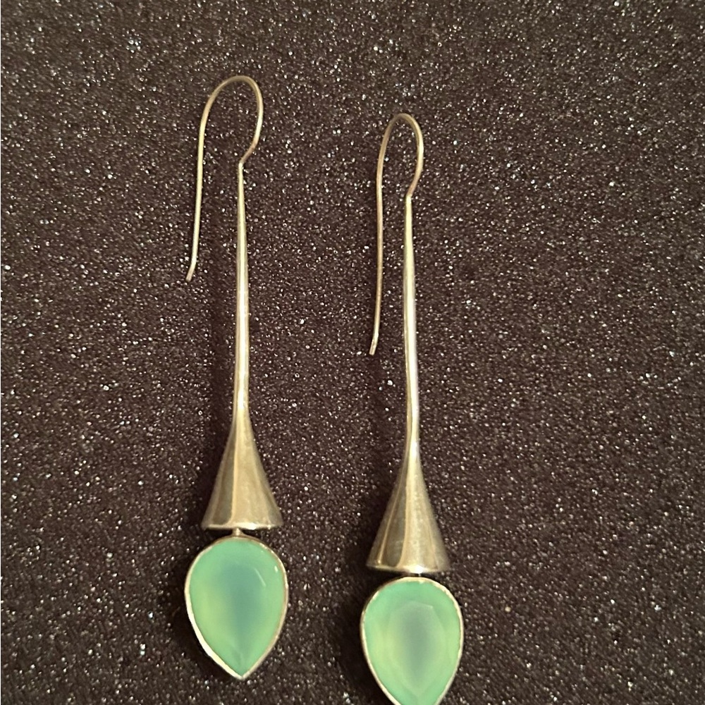 Elegant Chalcedony Drop Earrings